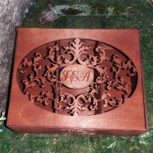 Макет чайной шкатулки для лазерной резки с детализированным дизайном и разделениями для хранения чайных пакетиков.