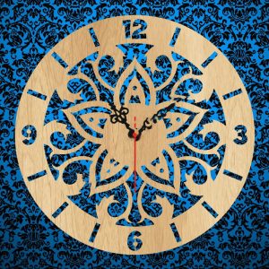 Макет лазерной резки для настенных часов с современным дизайном