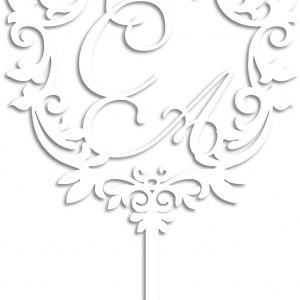 Макет для лазерной резки топпера с инициалами С.А. для украшения мероприятий.