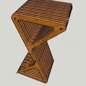 Макет барного стула 'Дельта' для лазерной резки