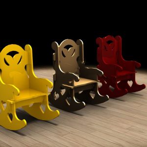 Макет детского стула-качалки для лазерной резки