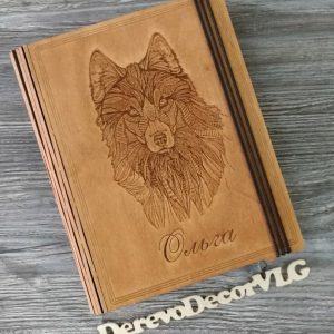 Стильный блокнот с изображением волка
