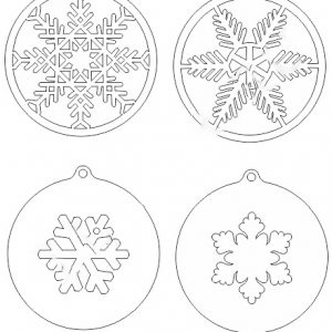 Макет лазерной резки новогодних снежинок для создания декоративных игрушек