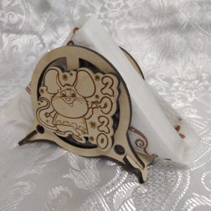 Макет набора новогодних салфетниц для лазерной резки — праздничный дизайн и элементы