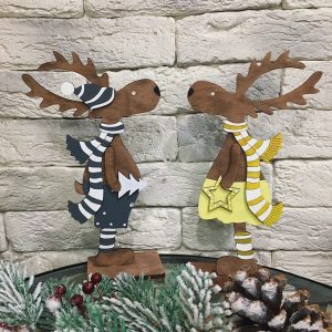 Макет лазерной резки новогодних оленят